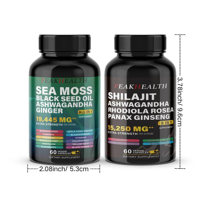 Sea Moss & Shilajit Dynamic Vitality Bundle - 60 Count
